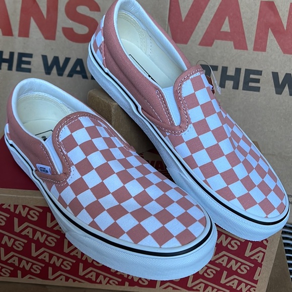 Vans Classic Slip On Rose Dawn Checkerboard/True White Mens - Picture 7 of 16